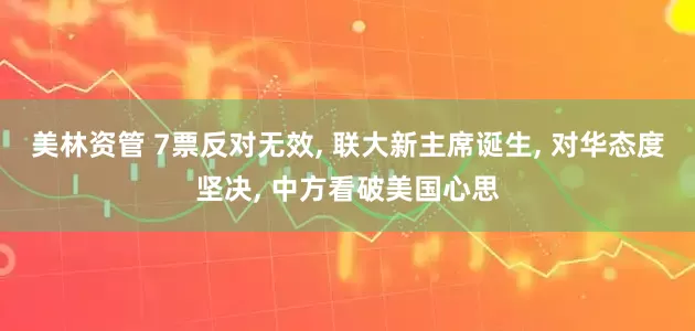 美林资管 7票反对无效, 联大新主席诞生, 对华态度坚决, 中方看破美国心思