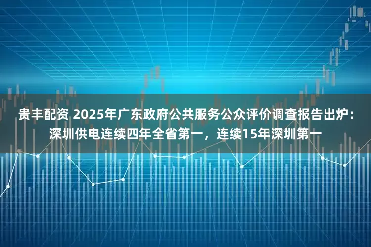 贵丰配资 2025年广东政府公共服务公众评价调查报告出炉：深圳供电连续四年全省第一，连续15年深圳第一