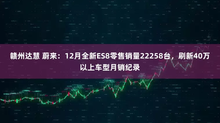 赣州达慧 蔚来：12月全新ES8零售销量22258台，刷新40万以上车型月销纪录